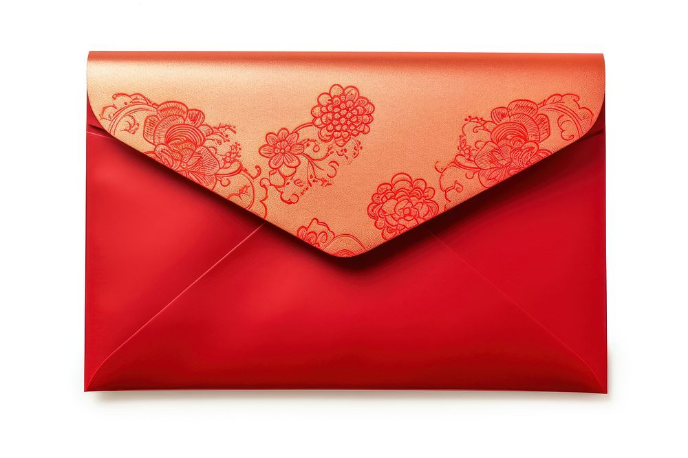 Red envelope mail gold chinese new year. AI generated Image by rawpixel.