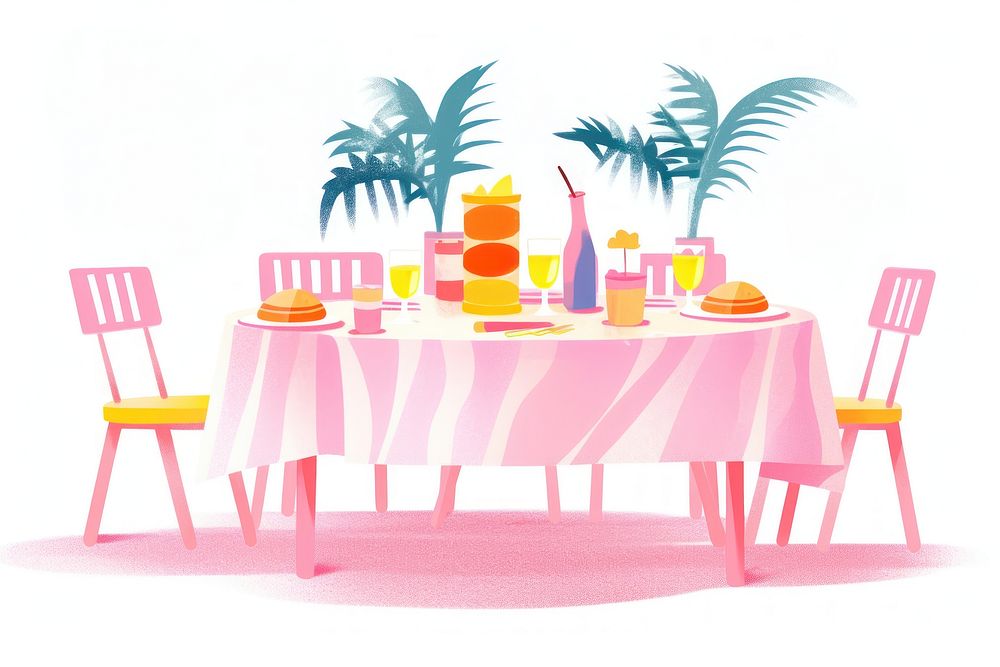 Party table tablecloth furniture chair. AI generated Image by rawpixel.