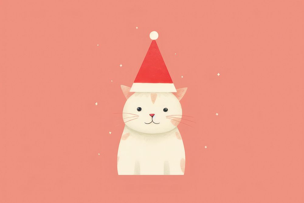 Cat wearing christmas hat snowman cute representation. AI generated Image by rawpixel.