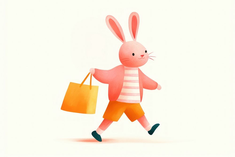 Rabbit carrying gift toy representation celebration. AI generated Image by rawpixel.