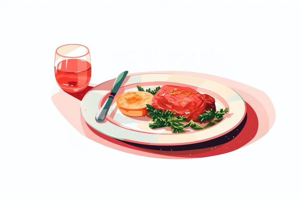 Christmas dinner plate glass lunch. AI generated Image by rawpixel.