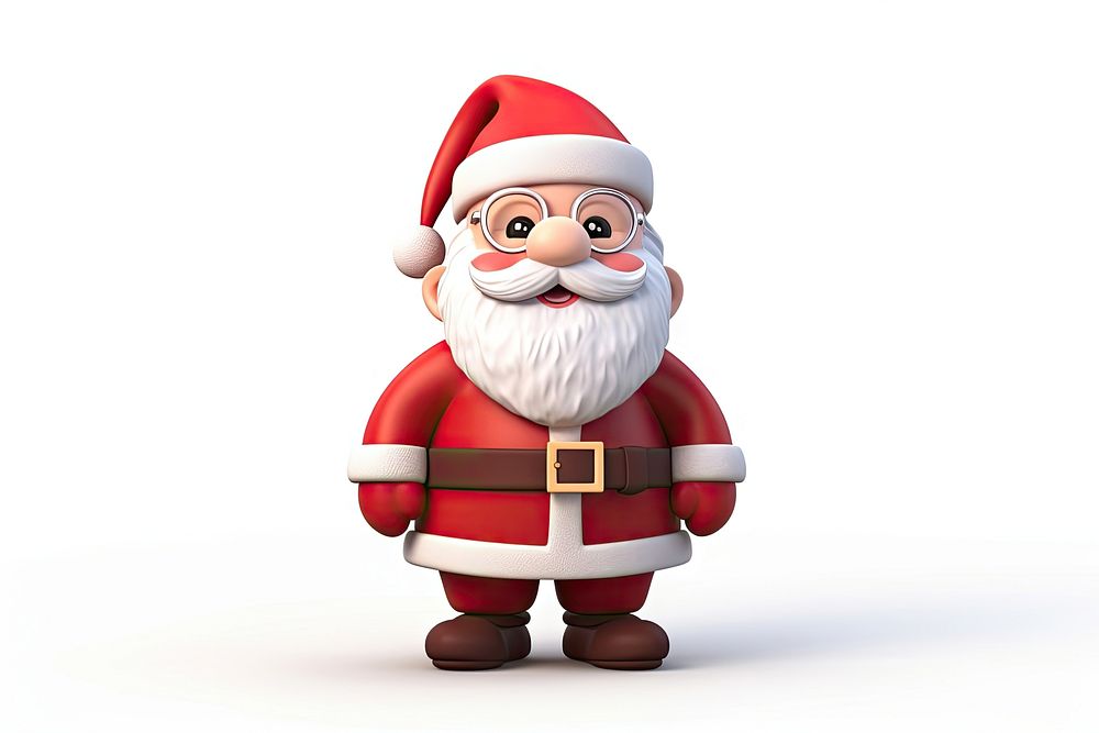 Santa claus cartoon white background celebration. AI generated Image by rawpixel.