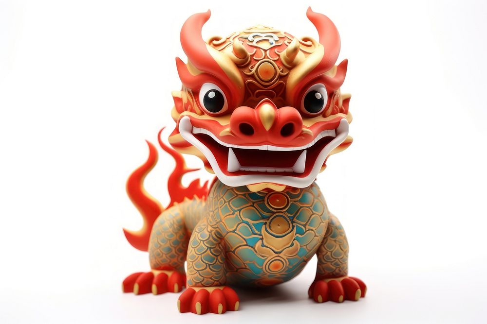 Dragon dance toy figurine representation. AI generated Image by rawpixel.