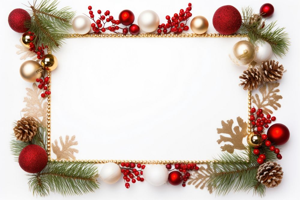Christmas decoration frame red. AI generated Image by rawpixel.