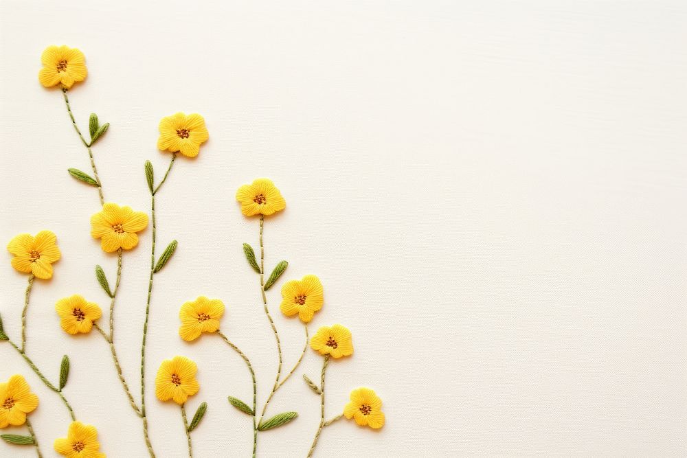 Little Buttercup flowers pattern backgrounds embroidery. AI generated Image by rawpixel.
