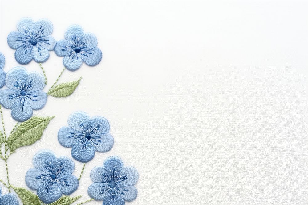 Little blue Hydrangeas pattern embroidery flower. AI generated Image by rawpixel.
