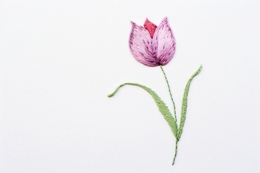 Little Tulip embroidery blossom pattern. AI generated Image by rawpixel.