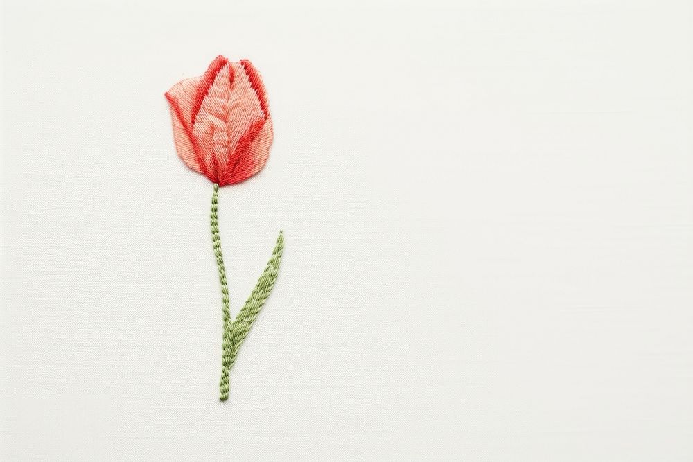 Little Tulip tulip embroidery pattern. AI generated Image by rawpixel.