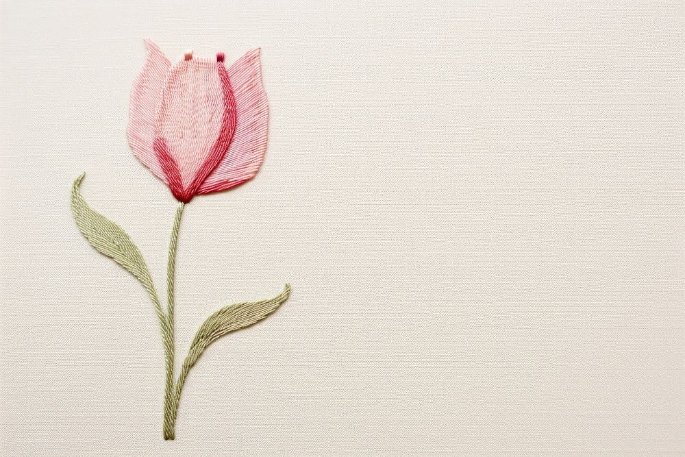 Little Tulip pattern embroidery flower. AI generated Image by rawpixel.