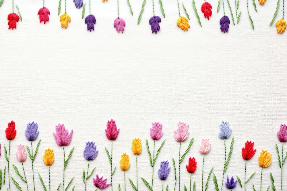 Little Tulips pattern backgrounds embroidery. AI generated Image by rawpixel.