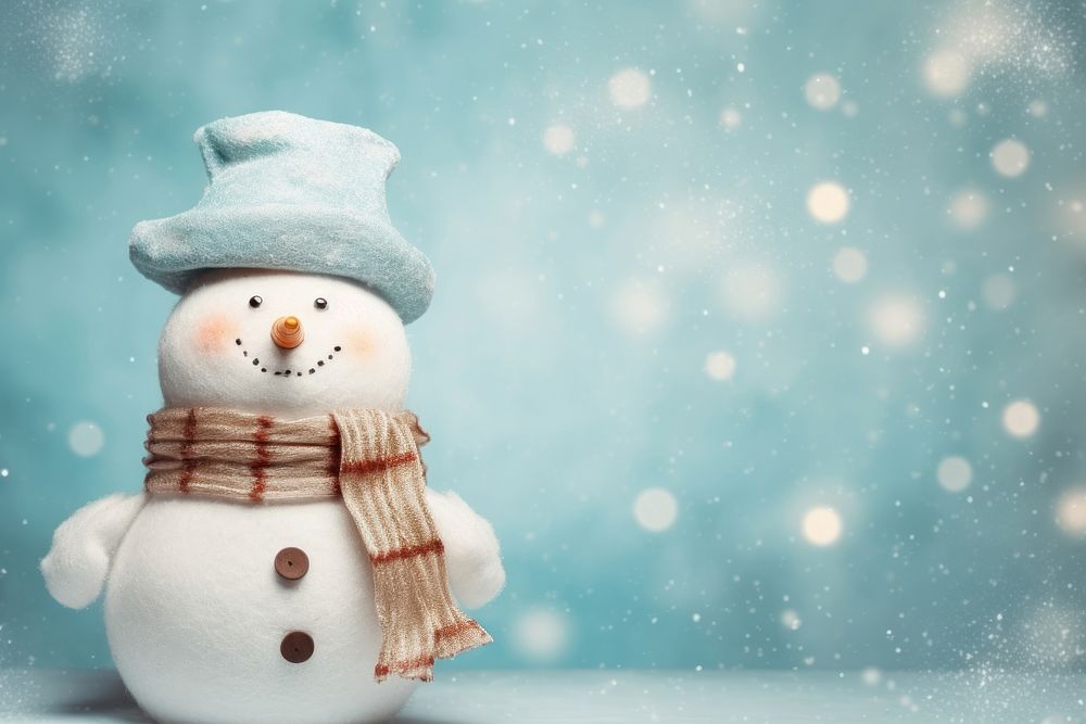 Snowman christmas winter blue. AI generated Image by rawpixel.