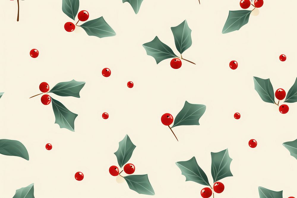 Christmas holly pattern backgrounds christmas. AI generated Image by rawpixel.