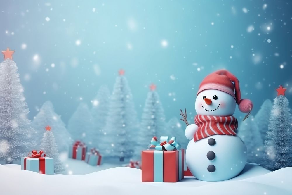 Snowman christmas winter nature. AI generated Image by rawpixel.