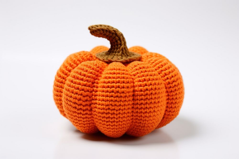 Pumpkin vegetable crochet plant. AI generated Image by rawpixel.