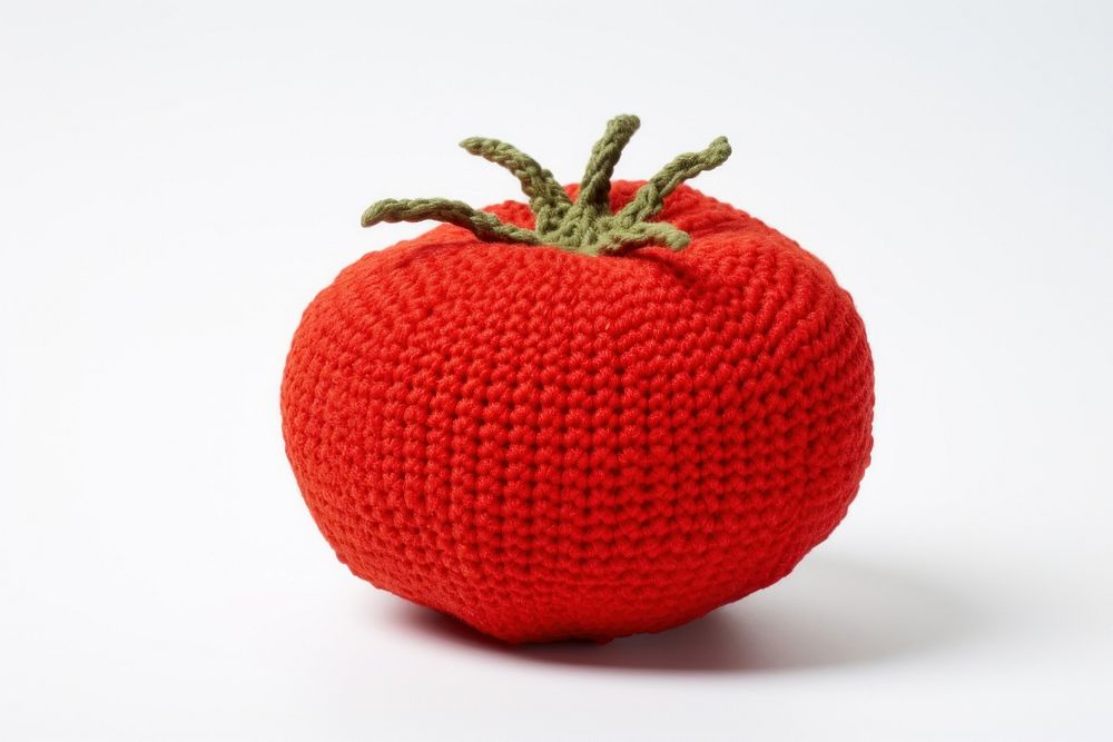 Tomato vegetable crochet fruit. AI generated Image by rawpixel.