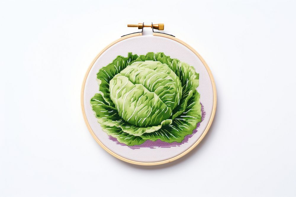 Cabbage embroidery vegetable stitch. AI generated Image by rawpixel.