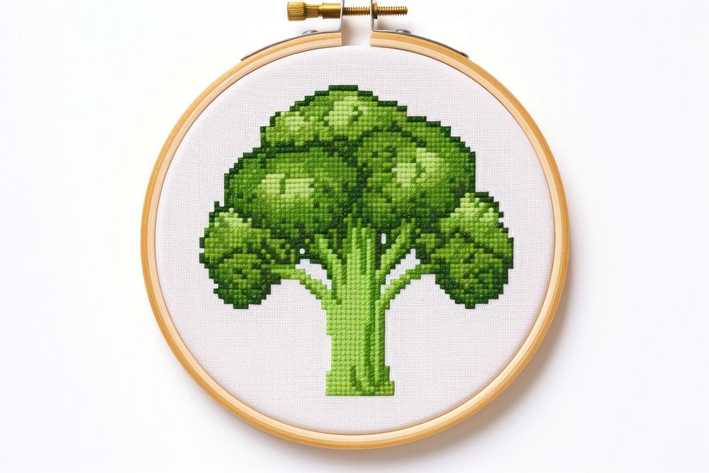 Broccoli embroidery vegetable pattern. AI generated Image by rawpixel.