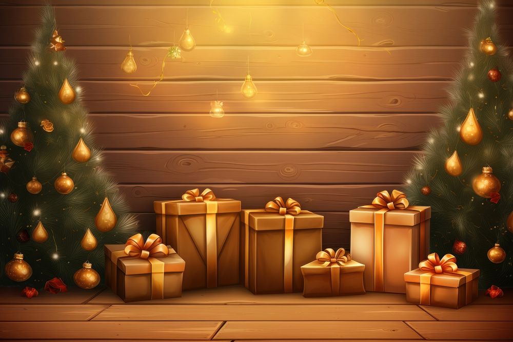 Christmas backgrounds decoration gift. AI generated Image by rawpixel.