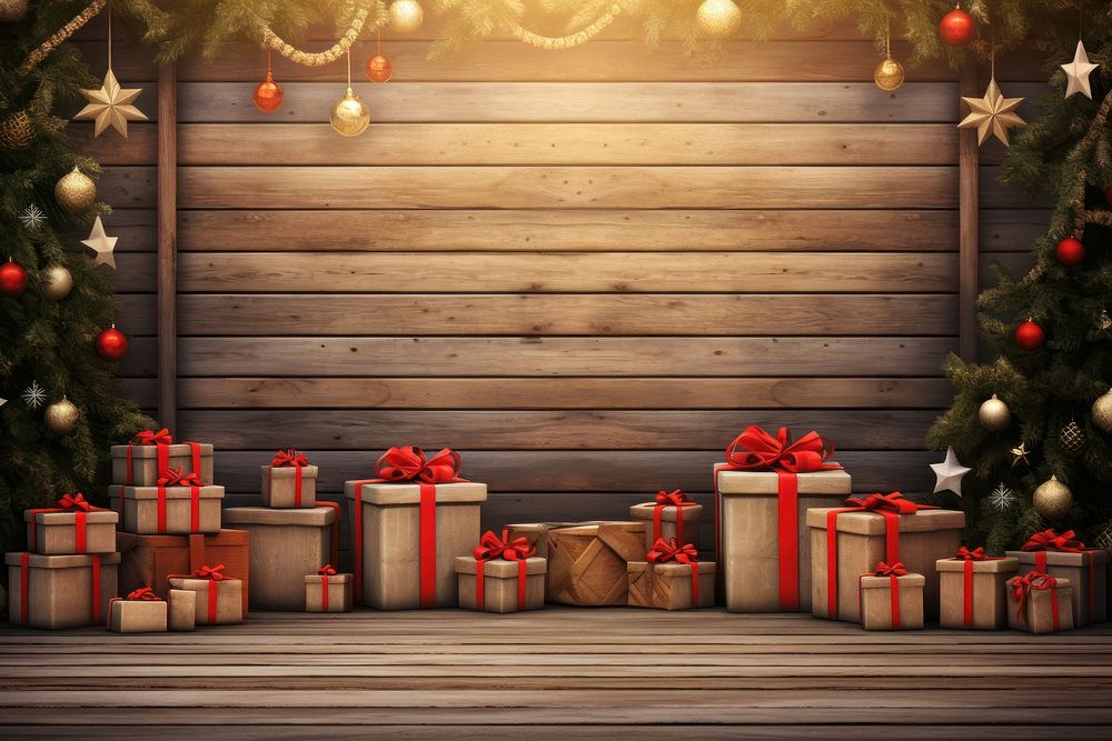 Christmas backgrounds decoration rustic. AI generated Image by rawpixel.