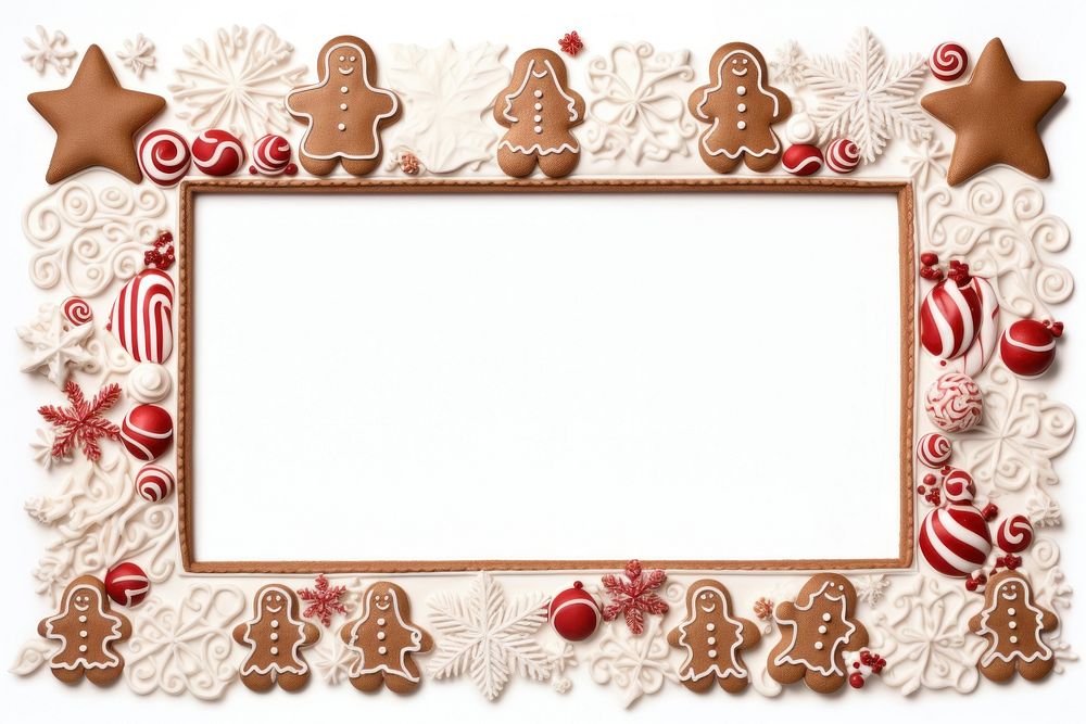 Christmas Frame Border Decoration gingerbread decoration christmas. AI generated Image by rawpixel.