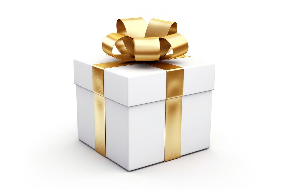 Gift box white gold. AI generated Image by rawpixel.