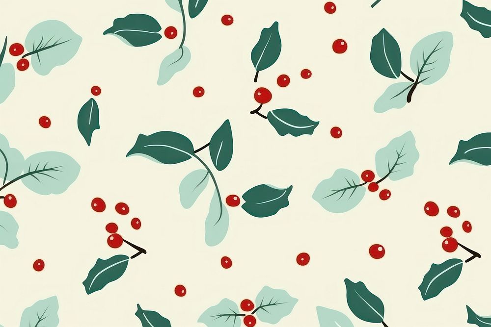 Christmas holly pattern backgrounds wallpaper. AI generated Image by rawpixel.