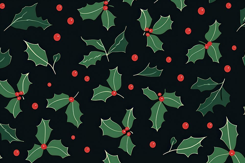 Christmas holly pattern backgrounds christmas. AI generated Image by rawpixel.