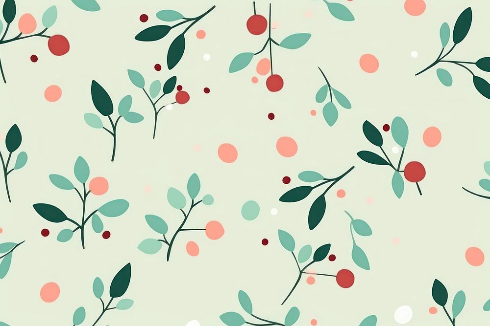 Christmas mistletoe pattern backgrounds wallpaper. AI generated Image by rawpixel.