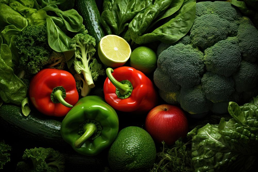 Green vegetables broccoli fruit food. AI generated Image by rawpixel.