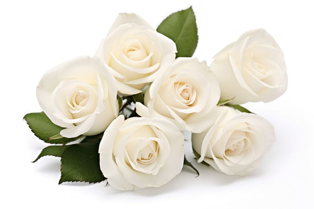 White roses flower plant white. AI generated Image by rawpixel.