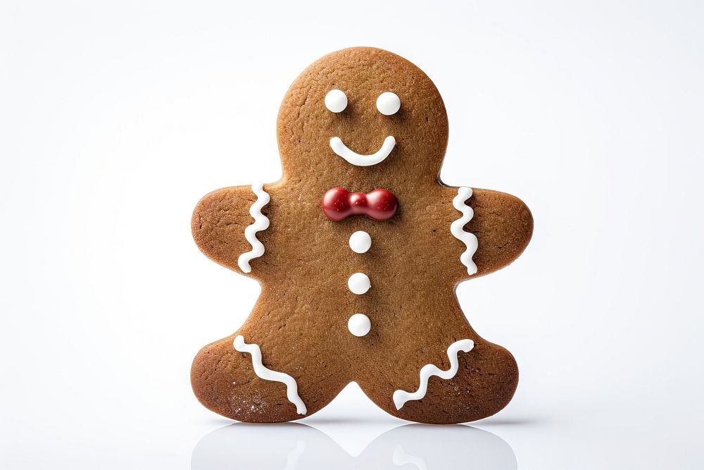 Gingerbread cookie food white background. AI generated Image by rawpixel.