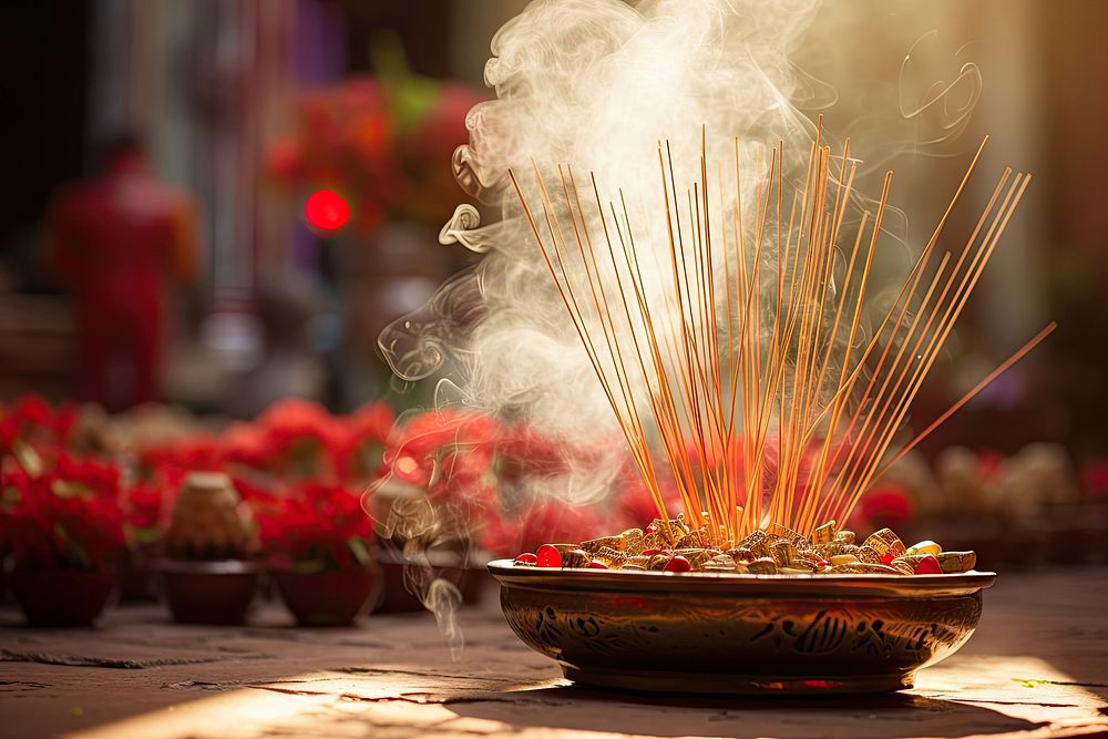 Incense burning plant freshness. AI generated Image by rawpixel.