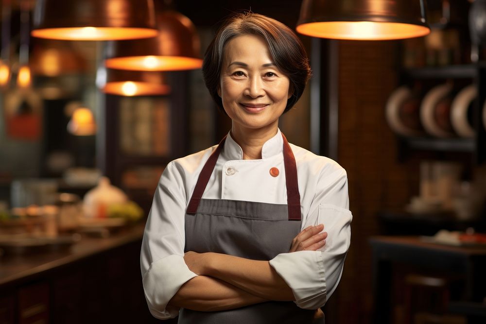 East Asia woman chef restaurant adult. AI generated Image by rawpixel.