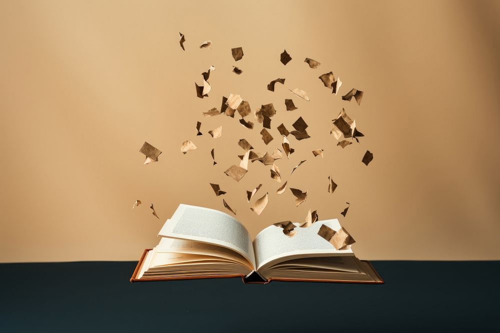 Book falling publication paper literature. AI generated Image by rawpixel.