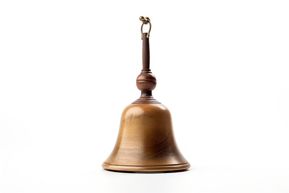 Hand Bell bell wood white background. AI generated Image by rawpixel.