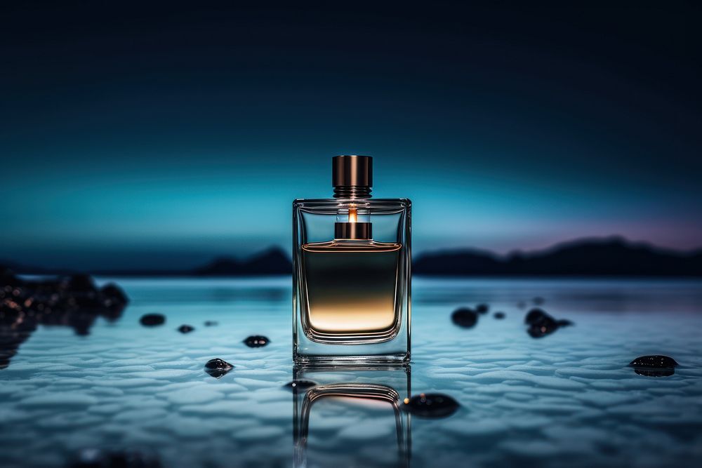 Perfume bottle product cosmetics tranquility refreshment. AI generated Image by rawpixel.
