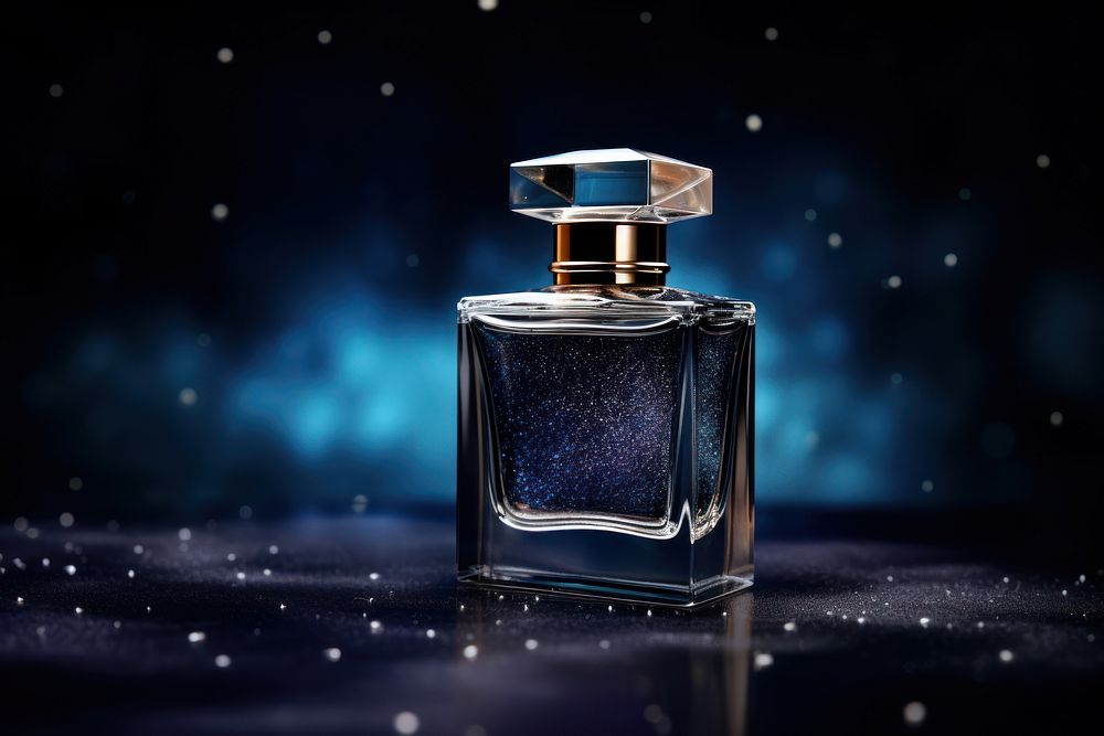 Perfume bottle product cosmetics night illuminated. AI generated Image by rawpixel.