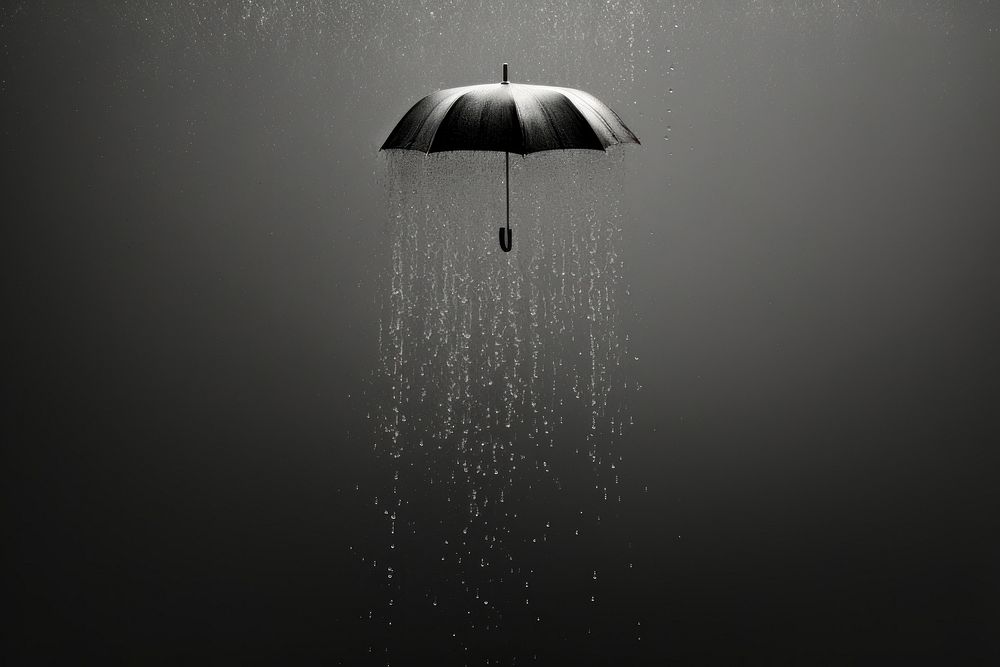 Rain falling thunderstorm monochrome sheltering. AI generated Image by rawpixel.