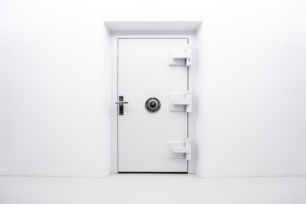 Safe door white white background architecture. AI generated Image by rawpixel.