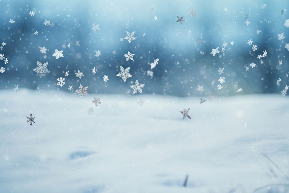 Snowflakes falling snowflake backgrounds outdoors. AI generated Image by rawpixel.
