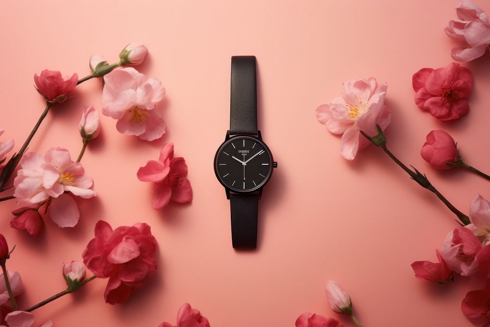 Watch product wristwatch flower plant. AI generated Image by rawpixel.