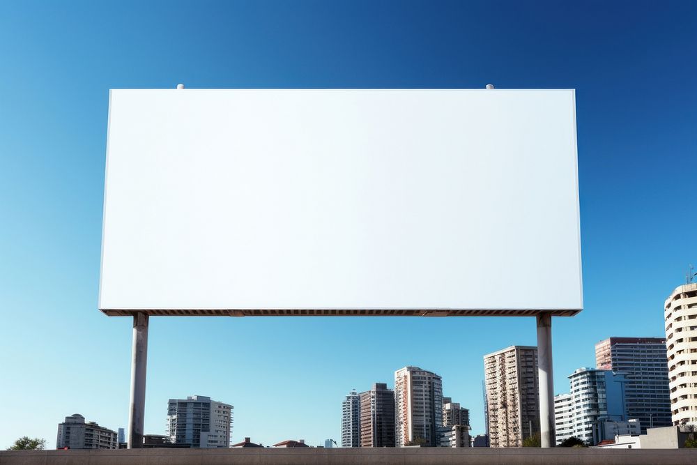 White billboard city advertisement architecture. AI generated Image by rawpixel.