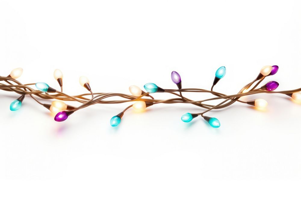 Christmas lights string jewelry white background celebration. AI generated Image by rawpixel.
