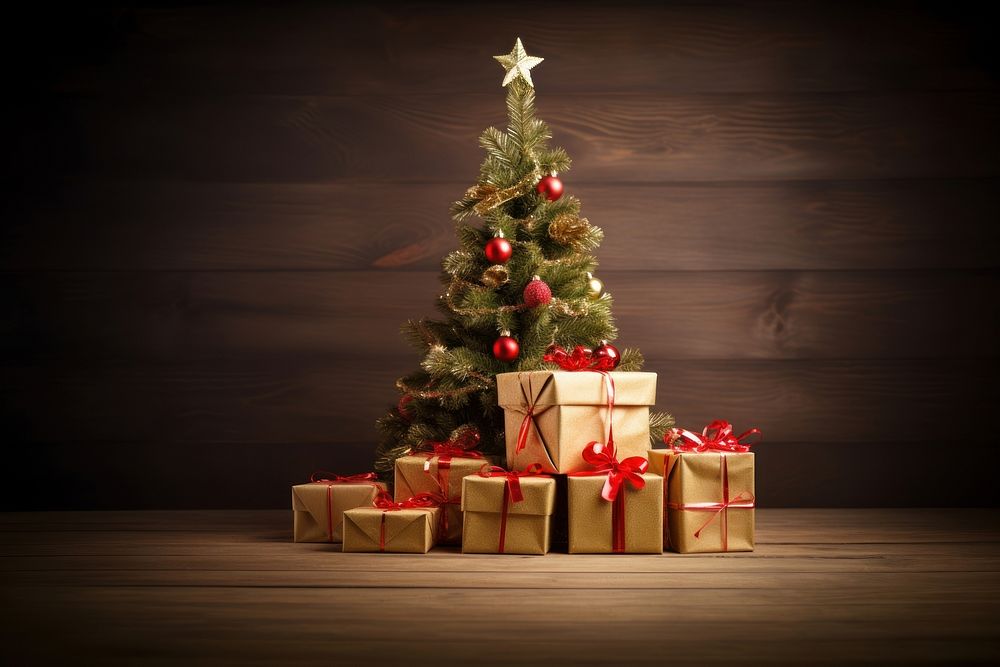 Christmas present tree box. AI generated Image by rawpixel.
