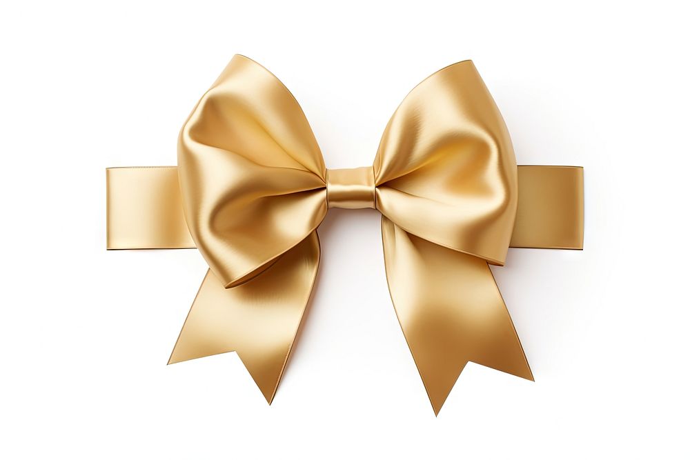 Gold bow white background celebration anniversary. AI generated Image by rawpixel.