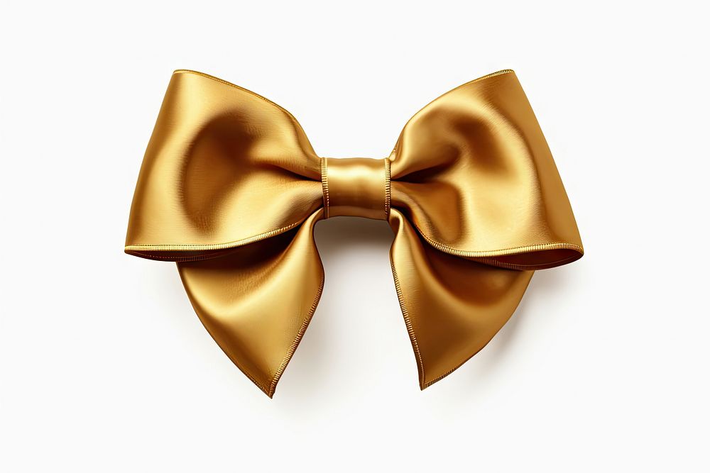 Gold bow white background celebration accessories. AI generated Image by rawpixel.