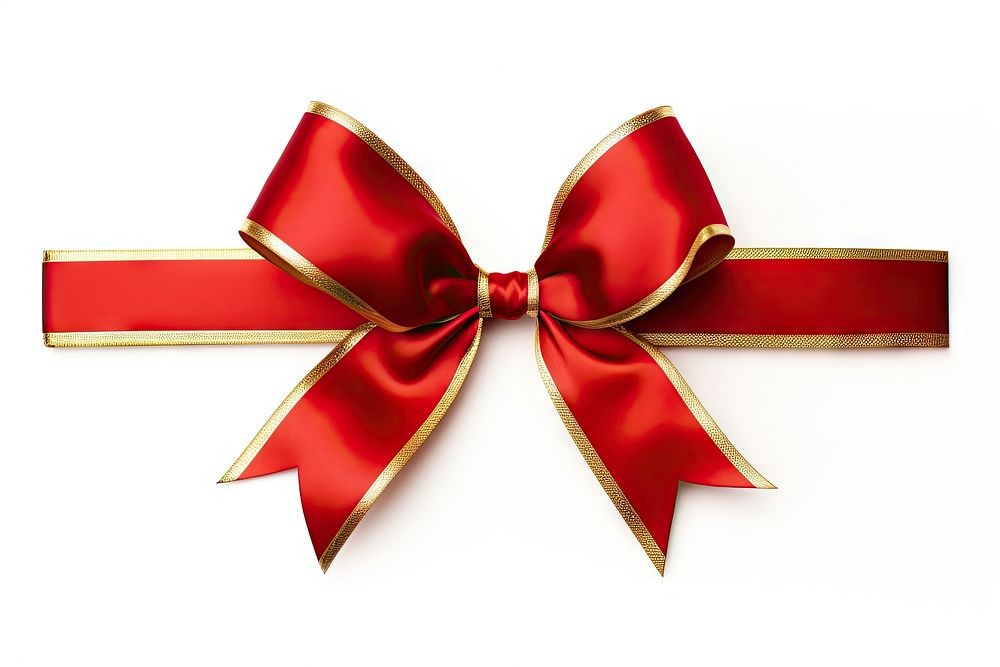 Ribbon gold bow red. AI generated Image by rawpixel.