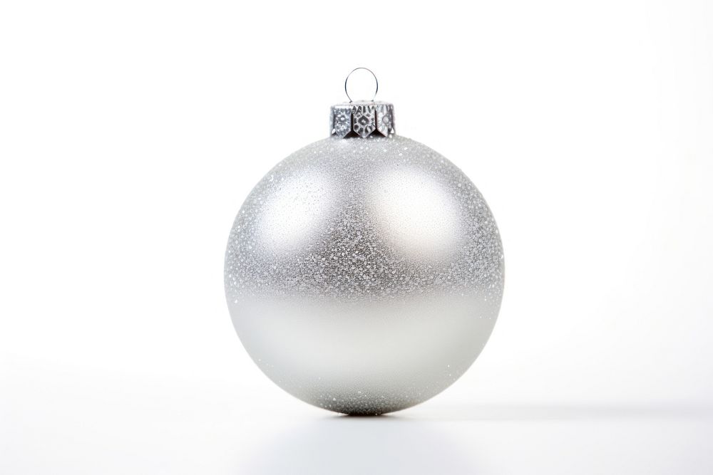 Silver bauble white background celebration accessories. AI generated Image by rawpixel.
