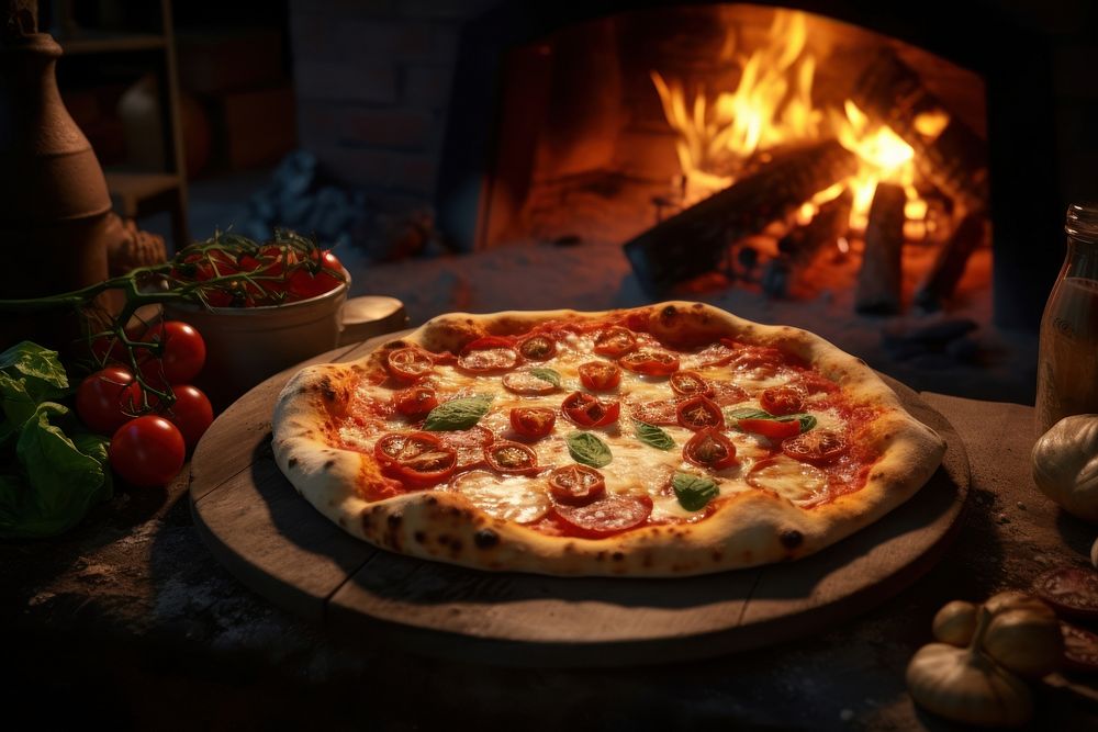 Pizza oven fireplace food. AI generated Image by rawpixel.