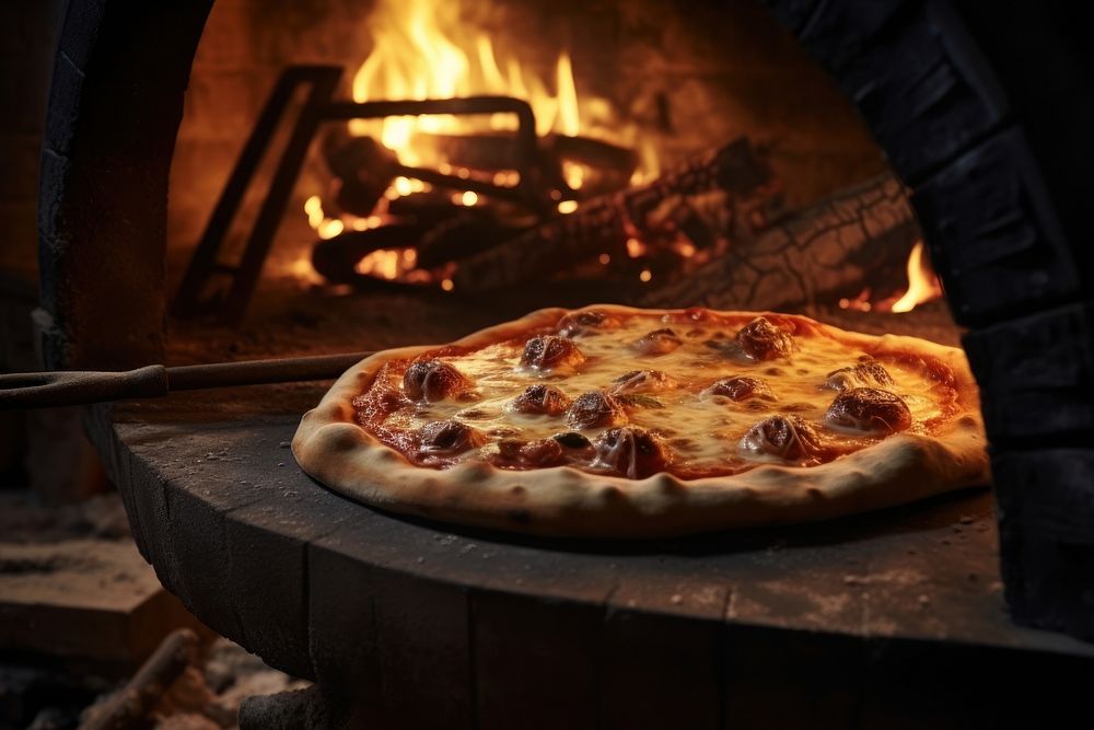 Pizza oven fireplace food. AI generated Image by rawpixel.